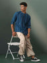 Men's Indigo Jacquard Cotton Shirt